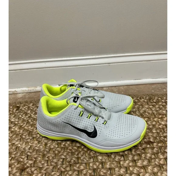 Nike Lunar Vapor Storm‎ Golf Shoes Men 11.5 Grey Neon Yellow Cleats Spikeless